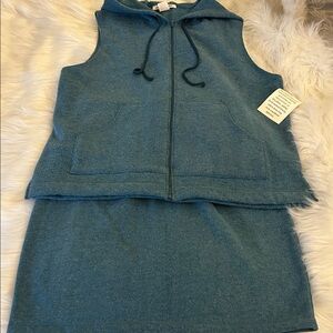 Teal Blue Sleeveless Skirt Set